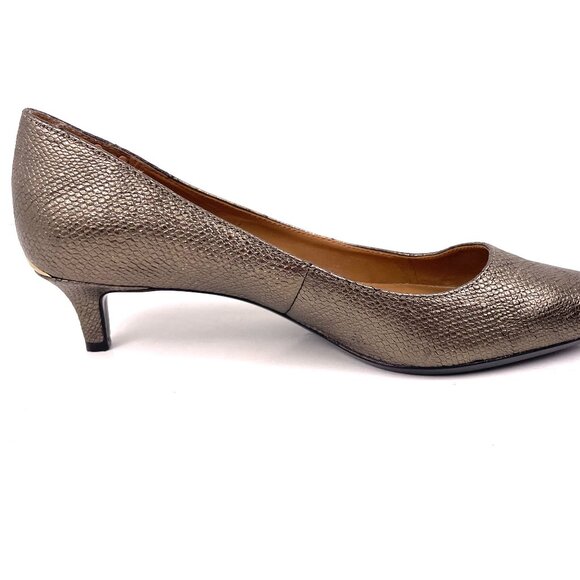 Calvin Klein Gabrianna Women’s Heels Metallic Bronze Leather Pumps Size 8.5 - Picture 7 of 13